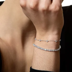 XENOX Armbänder^KRAPPE Armband 925/- Sterlingsilber, rhodiniert