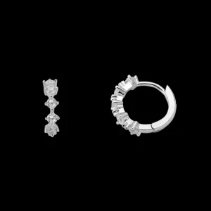 XENOX Ohrringe^KRAPPE Ohrringe 925/- Sterlingsilber, rhodiniert