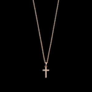 XENOX Halsketten^KREUZ Halskette 925/- Sterlingsilber, rosé vergoldet roséfarben