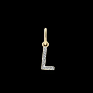 XENOX Charms^L LETTER Charm 925/- Sterlingsilber, 18k Vergoldung