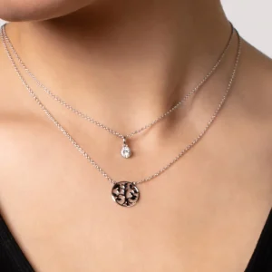 XENOX Halsketten^LEBENSBAUM Halskette 925/- Sterlingsilber, rhodiniert