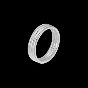 XENOX Ringe^LINE Ring 925/- Sterlingsilber, rhodiniert