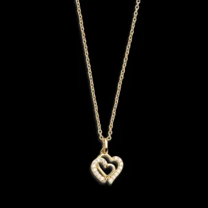 XENOX Halsketten^LOVE STORY Halskette 925/- Sterlingsilber, 18k Vergoldung goldfarben
