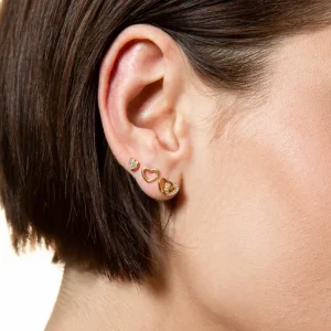 XENOX Ohrringe^LOVE STORY Ohrringe 925/- Sterlingsilber, 18k Vergoldung goldfarben