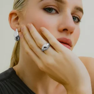 XENOX Ringe^MELT Ring 925/- Sterlingsilber, rhodiniert