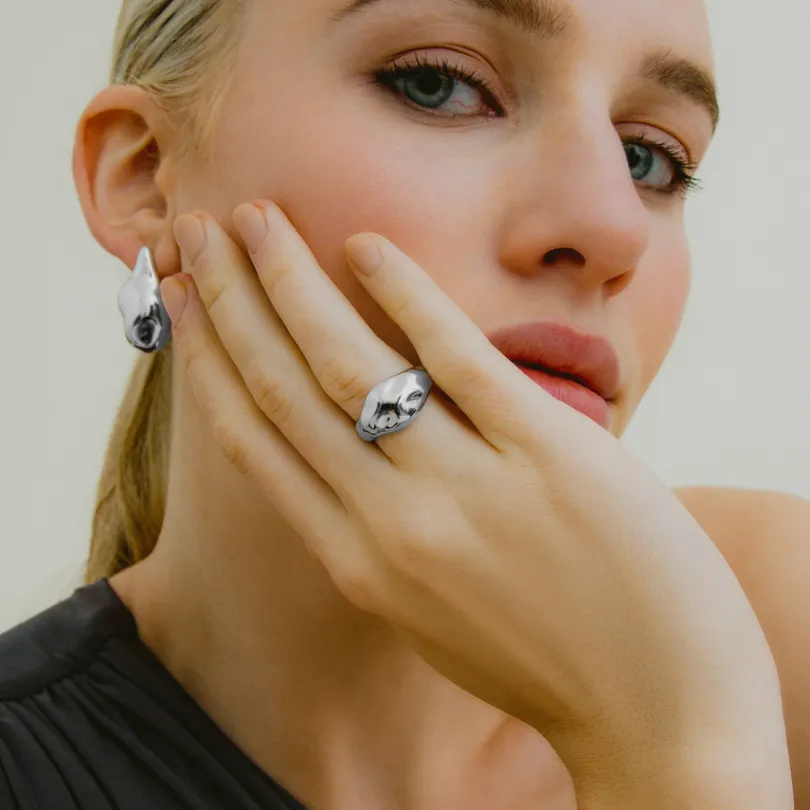 melt_ring__sterlingsilber_2.webp XENOX Ringe^MELT Ring 925/- Sterlingsilber, rhodiniert