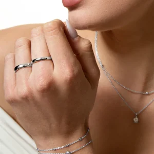 XENOX Partnerringe | Ringe^Partnerring aus 925/- Sterlingsilber, rhodiniert silberfarben