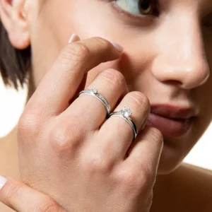 XENOX Partnerringe | Ringe^Partnerring aus 925/- Sterlingsilber mit Zirkonia-Steinen, rhodiniert silberfarben