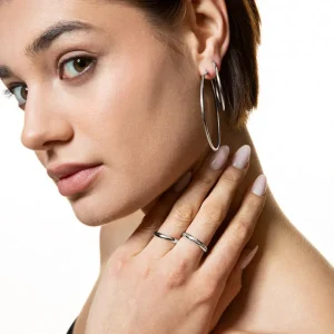 XENOX Partnerringe | Ringe^Partnerring aus Edelstahl mit Zirkonia-Steinen silberfarben