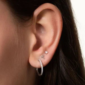 XENOX Piercings^PIERCING Kreuz 925/- Sterlingsilber, rhodiniert