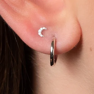 XENOX Piercings^PIERCING Mond 925/- Sterlingsilber, rhodiniert