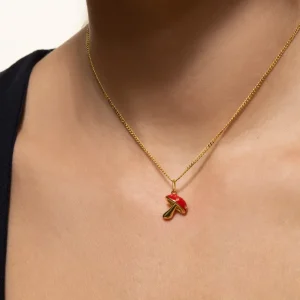 XENOX Charms^PILZ Charm 925/- Sterlingsilber, 18k Vergoldung goldfarben