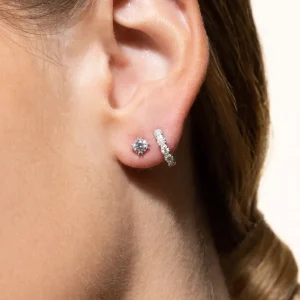 XENOX Ohrringe^PURE ESSENTIALS Creolen 925/- Sterlingsilber, rhodiniert