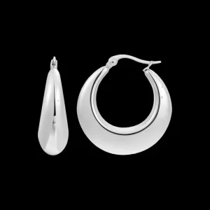 XENOX Ohrringe^ROUND Ohrringe aus Edelstahl, silberfarben beschichtet