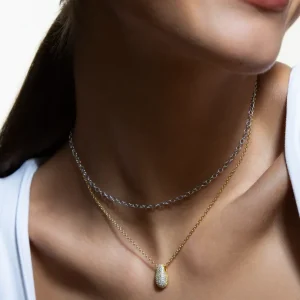 XENOX Halsketten^SERPENTINE Halskette 925/- Sterlingsilber, rhodiniert