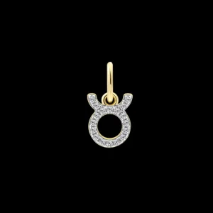 XENOX Charms^STIER Charm 925/- Sterlingsilber, 18k Vergoldung