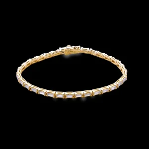 XENOX Armbänder^TENNISARMBAND 925/- Sterlingsilber mit Zirkonia-Steinen, 18k Vergoldung goldfarben