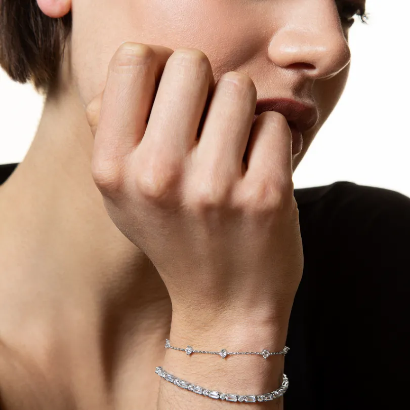 tennisarmband__sterlingsi_2.webp XENOX Armbänder^TENNISARMBAND 925/- Sterlingsilber mit Zirkonia-Steinen, rhodiniert silberfarben