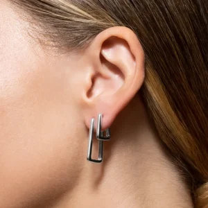 XENOX Ohrringe^TRILOGY MAXI Creolen 925/- Sterlingsilber, rhodiniert