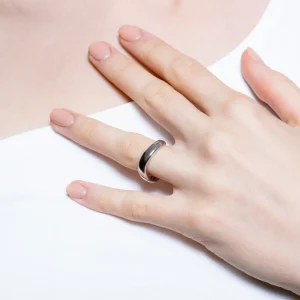 XENOX Ringe^WAVE Ring 925/- Sterlingsilber, rhodiniert