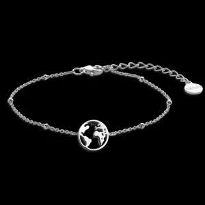 XENOX Armbänder^WELTKUGEL Armband 925/- Sterlingsilber, rhodiniert