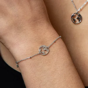 XENOX Armbänder^WELTKUGEL Armband 925/- Sterlingsilber, rhodiniert