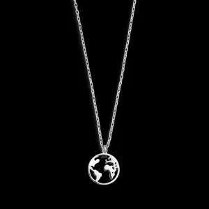XENOX Halsketten^WELTKUGEL Halskette 925/- Sterlingsilber, rhodiniert