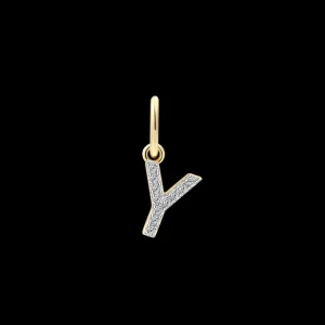 XENOX Charms^Y LETTER Charm 925/- Sterlingsilber, 18k Vergoldung