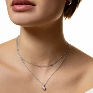 XENOX Halsketten^ZARGE Halskette 925/- Sterlingsilber, rhodiniert silberfarben