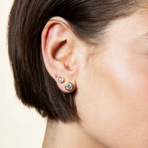 XENOX Ohrringe^ZARGE Ohrring 925/- Sterlingsilber, 18k Vergoldung goldfarben