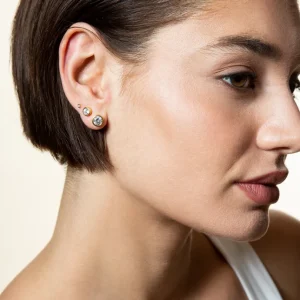 XENOX Ohrringe^ZARGE Ohrring 925/- Sterlingsilber, 18k Vergoldung goldfarben