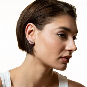 XENOX Ohrringe^ZARGE Ohrringe 925/- Sterlingsilber, rhodiniert silberfarben